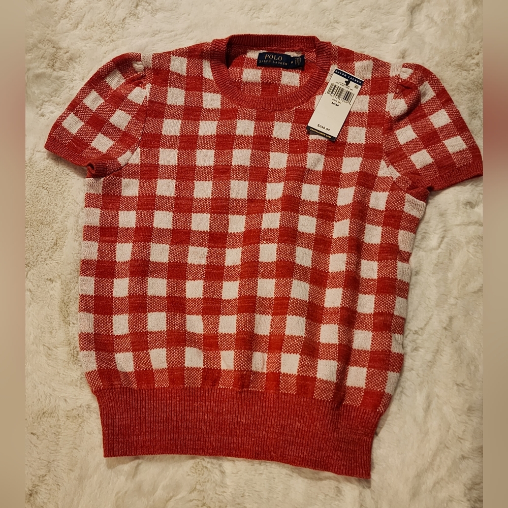 NWT, Polo by Ralph Lauren short sleeve red/wht gingham